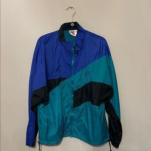 Nike Men's Blue and Teal Windbreaker Jacket